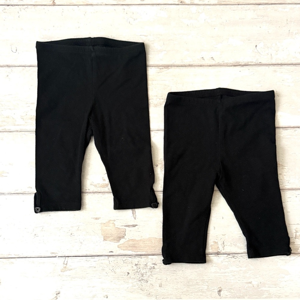 Baby Girl 18m Black Leggings Bundle Set of 2 Toddler Pants Circo Brand